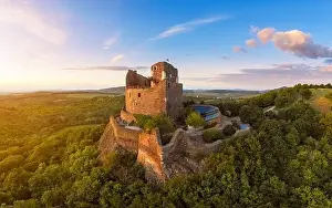 Holloko castle in Hungary. This historical medieval castle ruin is in the Cserhat hills