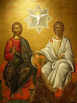 Saint Prints: Holy Trinity, icon from the 16th century Icon Museum Antivouniotissa