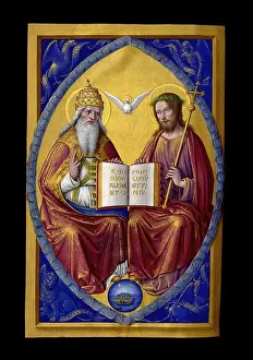 The Holy Trinity, miniature from the Grandes Heures of Anne of Brittany, Queen consort of France (1477-1514)