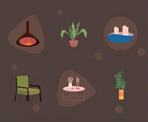Chimney Prints: home and decoration icon collection