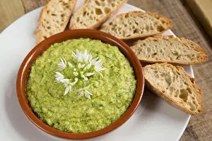 Wild Garlic Prints: Homemade hummus that has been made with wild garlic leaves