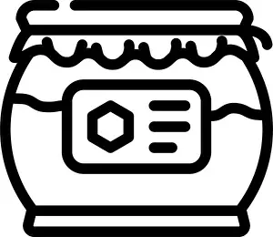 Avocado Prints: honey jar line icon vector illustration
