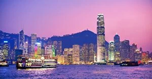 Images Dated 15th October 2012: Hong Island Skyline from across Victoria Harbor October 15, 2012 in Hong Kong, PRC
