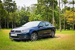 Saloon Prints: Hong Kong, China Aug 1, 2014 : Volkswagen Jetta GT 2014 test drive on Aug 1 2014 in Hong Kong