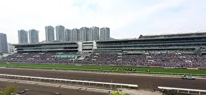 Race Track Prints: Hong Kong, China, View of Sha Tin Racecourse