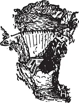 Scalable Prints: Hoover Dam - Retro Clipart Illustration