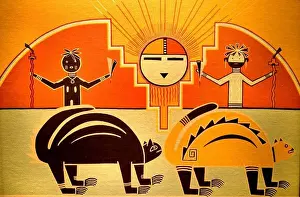 Occult Prints: Hopi Symbols of War Society native idian traditions fresco painting painter wall United States
