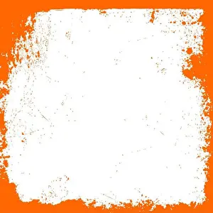 Leaflet Prints: The horizontal blank white square Halloween background with orange grunge border
