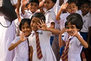 Pupils Prints: Horizontal portrait of school children in Sri Lanka