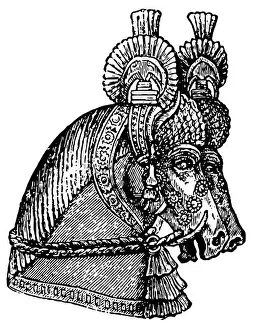 Headwear Prints: Horse Headwear shows an ornamental headdress worn by a horse