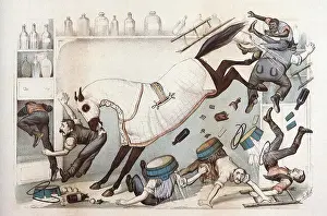 Games Prints: Horse Kicking, Biting, Currier, Nathaniel & Ives, Jam