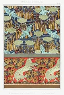 Public Domain Prints: Horse-Kingfisher / Illustration from L'animal dans la decoration (1897) by Maurice Pillard Verneuil
