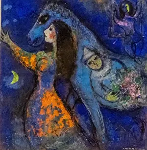 Gouache Prints: the Horse Rider by Marc Chagall