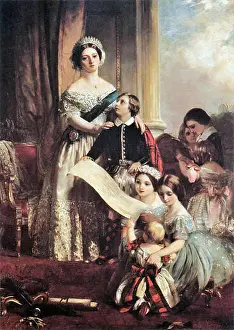Painter Prints: Horsley John Calcott - a Portrait Group of Queen Victoria with Her Children