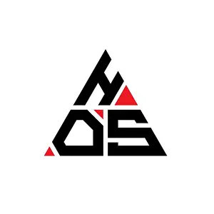 Triangular Prints: HOS triangle letter logo design with triangle shape