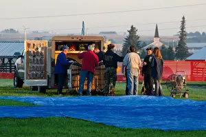 Early Morning Prints: Hot air balloon crew preparing for an early morning launch