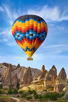 Hot air balloon, Goreme, Cappadocia, Anatolia, Turkey