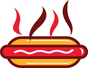 Fastfood Prints: Hot Dog vector illustration icon design template