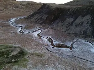 Hot Spring at Reykjadalur in Iceland in December 2022 on a cold evening