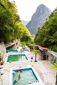 Baths Prints: Hot springs (thermal baths) at Aguas Calientes near Machu Picchu, Peru