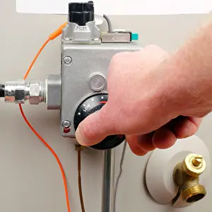 Dial Prints: Hot water heater gas boiler tank thermostat temperature adjusted for household