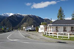 Pubs Prints: Hotel Whataroa and Southern Alps West Coast South Island New Zealand