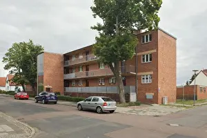 Housing Estate Prints: House with balcony access (Laubenganghaus) designed by Swiss modernist architect Hannes Meyer (1929-1930)