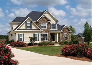 Immense Prints: house building story outside driveway exterior two home private house building