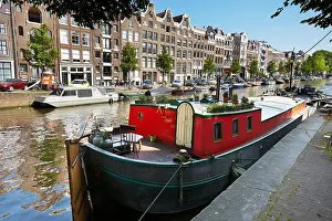 Houseboat barge, Amsterdam canal - Holland Netherlands