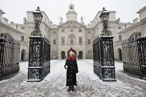 Wintery Prints: Household Cavalry trooper from the Blues and Royals (Royal Horse Guards and 1st Dragoons) Regiment