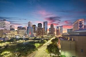 Images Dated 29th January 2018: Houston, Texas, USA downtown city skyline