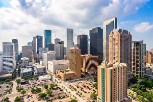 Houston Prints: Houston, Texas, USA downtown city skyline in the afternoon