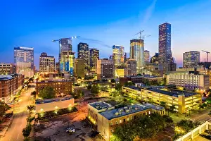 Houston, Texas, USA downtown city skyline at twilight