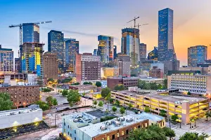 Houston, Texas, USA downtown city skyline at twilight