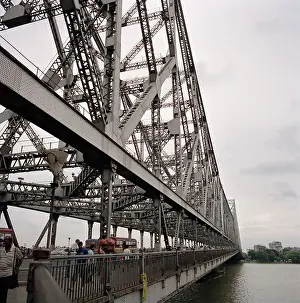 Kolkata Prints: Howrah Bridge in Kolkata Calcutta in West Bengal in India in South Asia