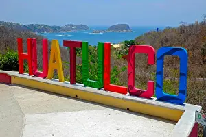 Entertaining Prints: Huatulco Sign Mexico Oaxaca Pacific Ocean
