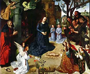 Triptych Prints: Hugo van der Goes The Portinari triptych (middle panel) 1476-78