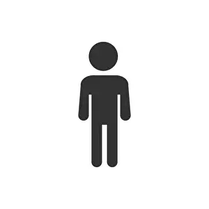 Employer Prints: Human Figure Icon Illustration in Black and White