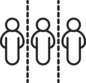 Profiles Prints: humans silhouettes distance social line style icon vector illustration design