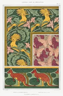 Public Domain Prints: hummingbird-Kangaroo / Illustration from L'animal dans la decoration (1897) by Maurice Pillard Verneuil