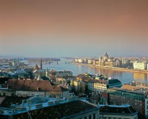 Budapest Prints: hungary Budapest panoramic overview