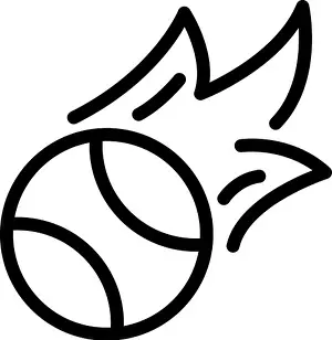 Seam Prints: Hurling fire ball icon, outline style