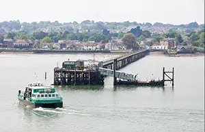 Village View Prints: Hythe Ferry arriving at Hythe Pier, Hampshire, UK