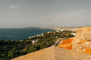 Ibiza Town. Ibiza.Spain - may 2023 Panoramic view from the walls of the castle di Eivissa to the port of Ibiza