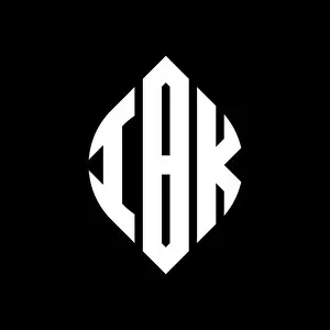 Icon Design Prints: IBK circle letter logo design with circle and ellipse shape