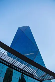 Light Blue Prints: ICD brookfield place tower in Dubai International Financial center, UAE. Outdoors