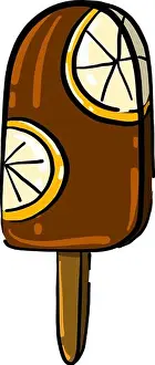 Vector On White Background Prints: Ice cream with lemon, illustration, vector on white background