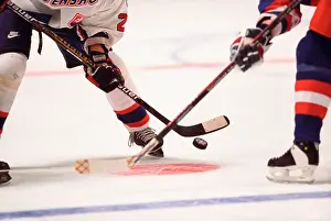 Hockey Prints: Detail of ice hockey face off