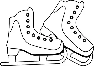 Hockey Prints: Ice skates boots equipment in black and white