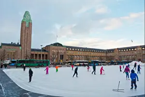 Helsinki Prints: Ice skating rink, next to central railway station